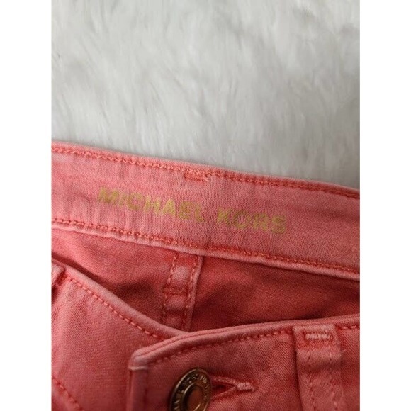 MICHAEL KORS Women's Faded Sea Coral Red Slim Fit Stretch Jeans Size 4 - Picture 4 of 7